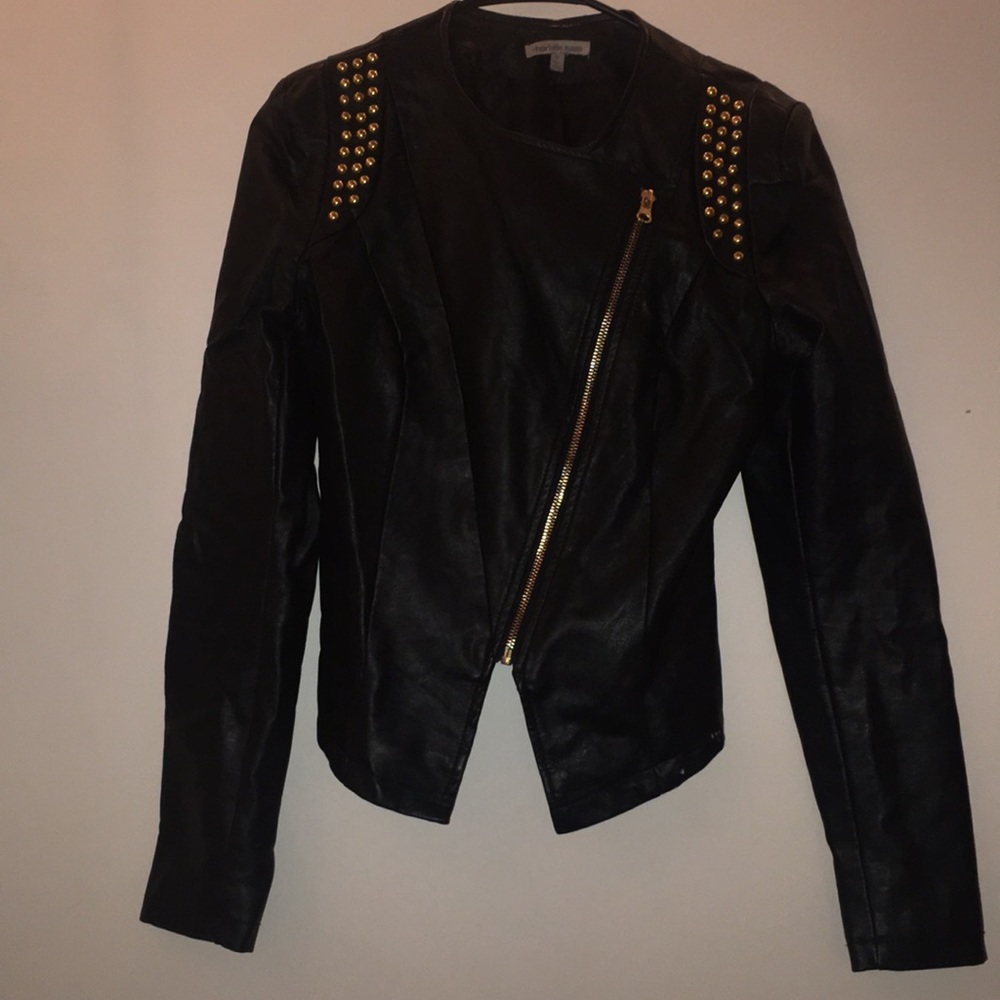 Charlotte Russe Studded Black Leather Jacket